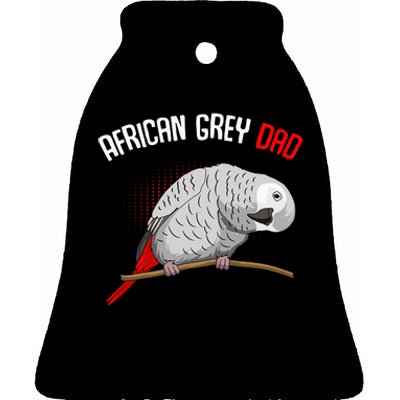 African Grey Parrot Dad Funny Ceramic Bell Ornament