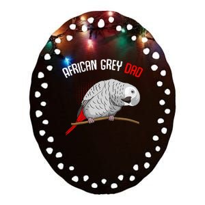 African Grey Parrot Dad Funny Ceramic Oval Ornament