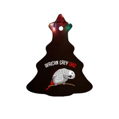 African Grey Parrot Dad Funny Ceramic Tree Ornament