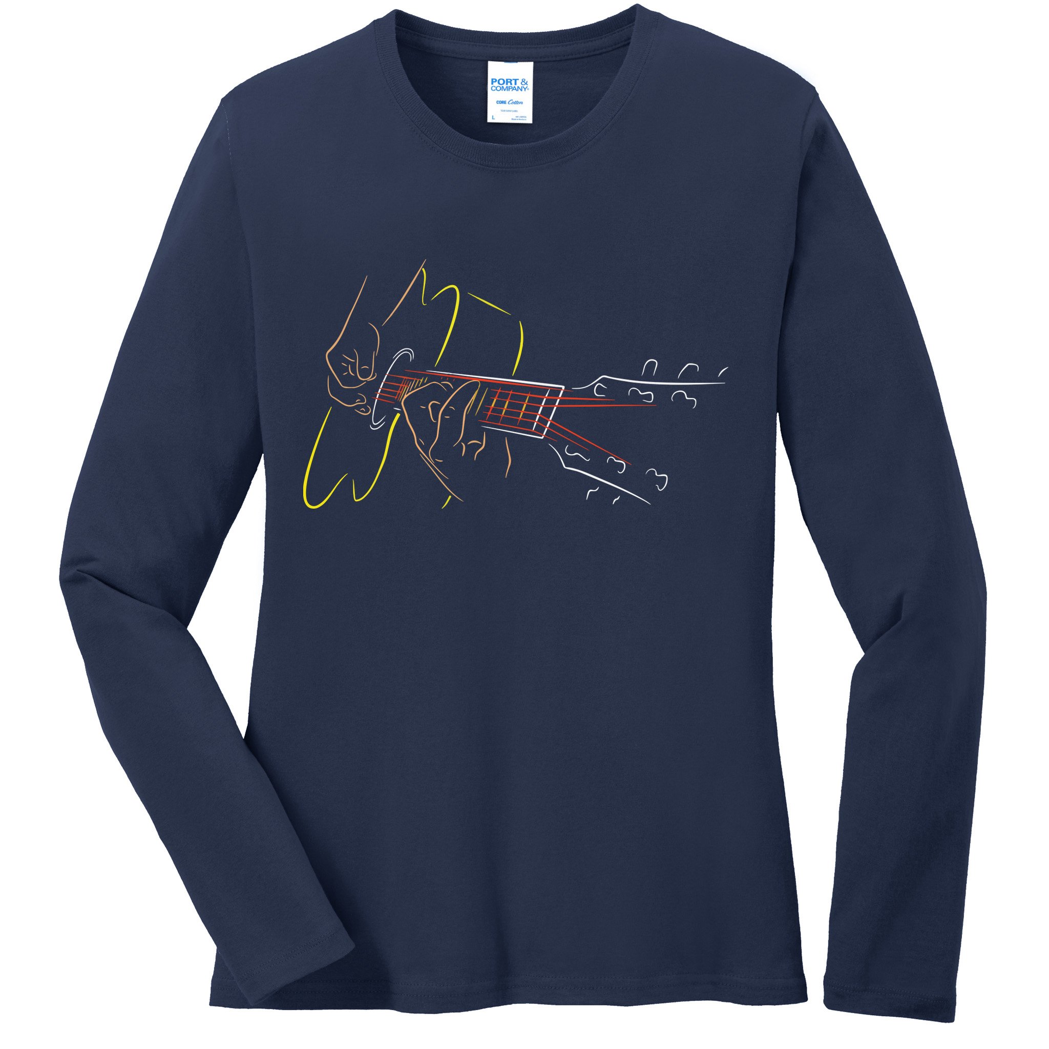Acoustic Guitar Player Great Guitarist Or Band Gift Ladies Long Sleeve Shirt