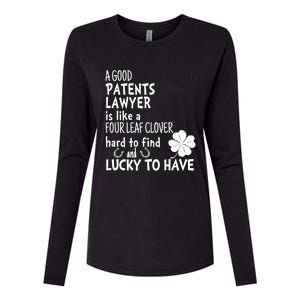 A Good Patents Lawyer Is Like A 4 Leaf Clover St Patricks Meaningful Gift Womens Cotton Relaxed Long Sleeve T-Shirt