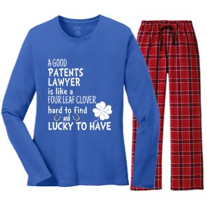 A Good Patents Lawyer Is Like A 4 Leaf Clover St Patricks Meaningful Gift Women's Long Sleeve Flannel Pajama Set 