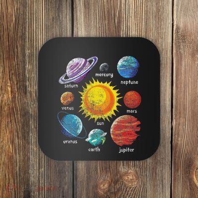 Astronomy Gift Planets And Sun Solar System Coaster