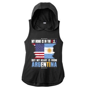 American Grown Patriot Argentinian American From Argentina Ladies PosiCharge Tri-Blend Wicking Draft Hoodie Tank