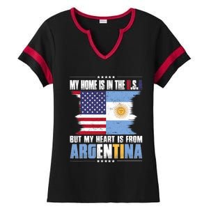 American Grown Patriot Argentinian American From Argentina Ladies Halftime Notch Neck Tee