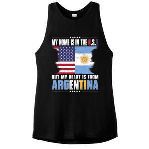 American Grown Patriot Argentinian American From Argentina Ladies PosiCharge Tri-Blend Wicking Tank