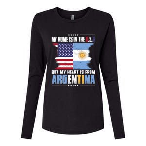 American Grown Patriot Argentinian American From Argentina Womens Cotton Relaxed Long Sleeve T-Shirt