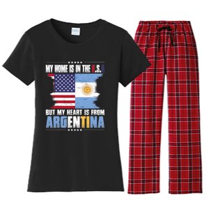 American Grown Patriot Argentinian American From Argentina Women's Flannel Pajama Set