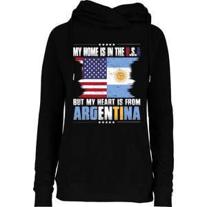 American Grown Patriot Argentinian American From Argentina Womens Funnel Neck Pullover Hood