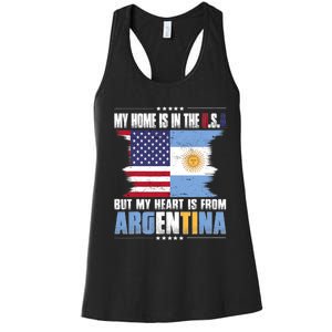 American Grown Patriot Argentinian American From Argentina Women's Racerback Tank