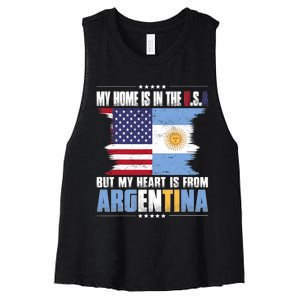 American Grown Patriot Argentinian American From Argentina Women's Racerback Cropped Tank