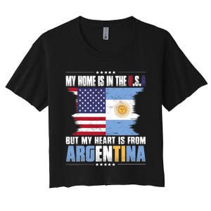 American Grown Patriot Argentinian American From Argentina Women's Crop Top Tee