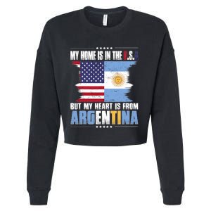 American Grown Patriot Argentinian American From Argentina Cropped Pullover Crew