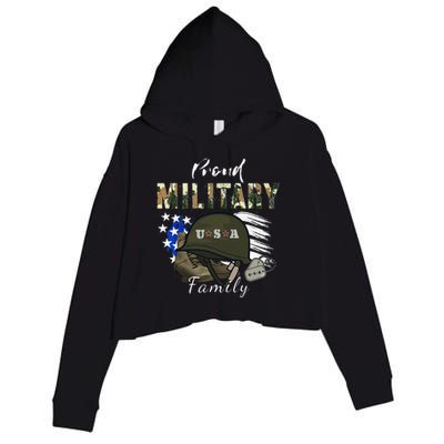 Army Graduation Proud Military Family Mom Dad Brother Sister Crop Fleece Hoodie