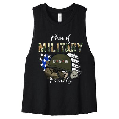 Army Graduation Proud Military Family Mom Dad Brother Sister Women's Racerback Cropped Tank