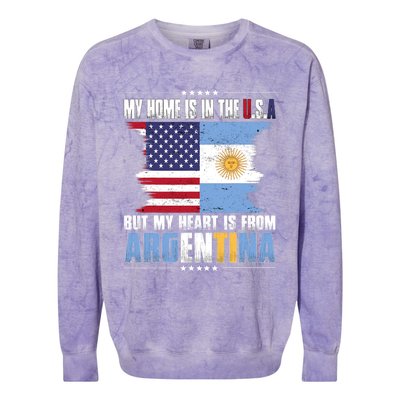 American Grown Patriot Argentinian American From Argentina Colorblast Crewneck Sweatshirt