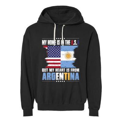 American Grown Patriot Argentinian American From Argentina Garment-Dyed Fleece Hoodie