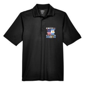 American Grown Patriot Argentinian American From Argentina Men's Origin Performance Pique Polo