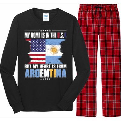 American Grown Patriot Argentinian American From Argentina Long Sleeve Pajama Set