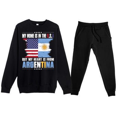 American Grown Patriot Argentinian American From Argentina Premium Crewneck Sweatsuit Set