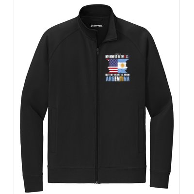 American Grown Patriot Argentinian American From Argentina Stretch Full-Zip Cadet Jacket