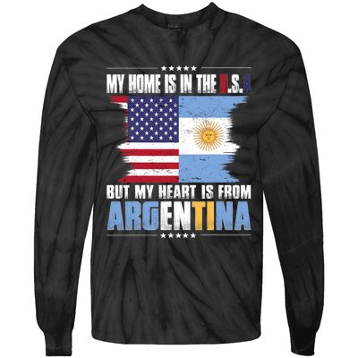 American Grown Patriot Argentinian American From Argentina Tie-Dye Long Sleeve Shirt