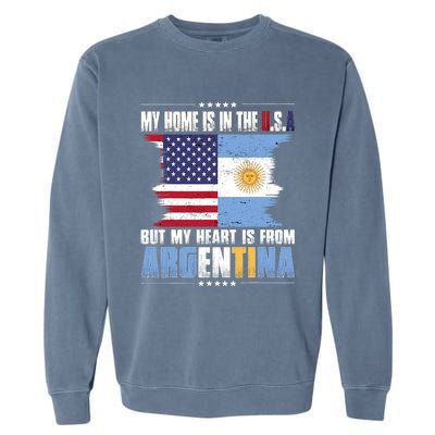 American Grown Patriot Argentinian American From Argentina Garment-Dyed Sweatshirt