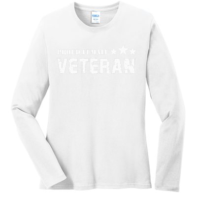 American Girl Proud Female Veteran Ladies Long Sleeve Shirt