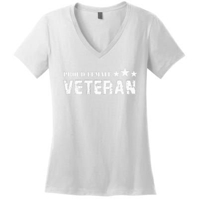 American Girl Proud Female Veteran Women's V-Neck T-Shirt