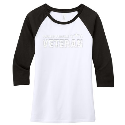 American Girl Proud Female Veteran Women's Tri-Blend 3/4-Sleeve Raglan Shirt