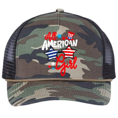 American Girls Patriotic July 4th Funny Retro Rope Trucker Hat Cap