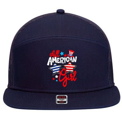 American Girls Patriotic July 4th Funny 7 Panel Mesh Trucker Snapback Hat