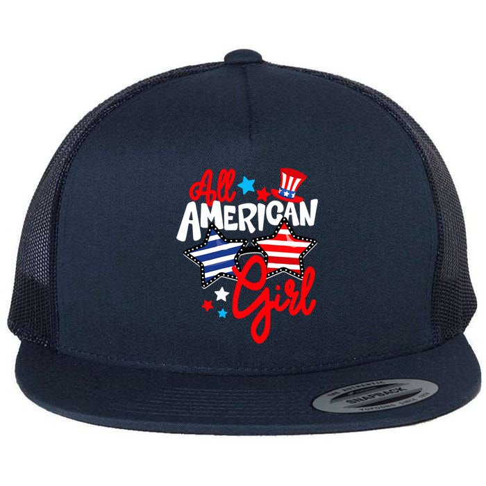 American Girls Patriotic July 4th Funny Flat Bill Trucker Hat