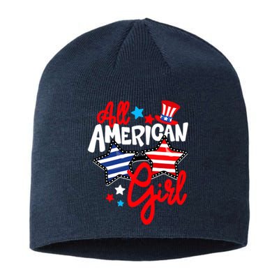 American Girls Patriotic July 4th Funny Sustainable Beanie