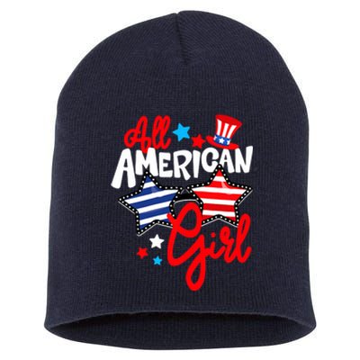 American Girls Patriotic July 4th Funny Short Acrylic Beanie