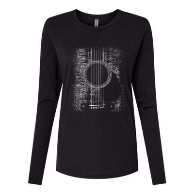 Acoustic Guitar Player Six String Classic Rock & Roll Womens Cotton Relaxed Long Sleeve T-Shirt