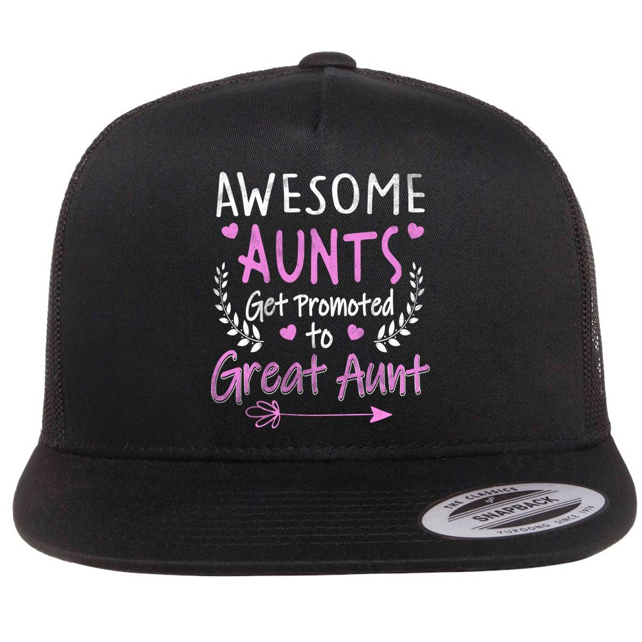 Aunts Get Promoted To Great Aunt Cute Flat Bill Trucker Hat