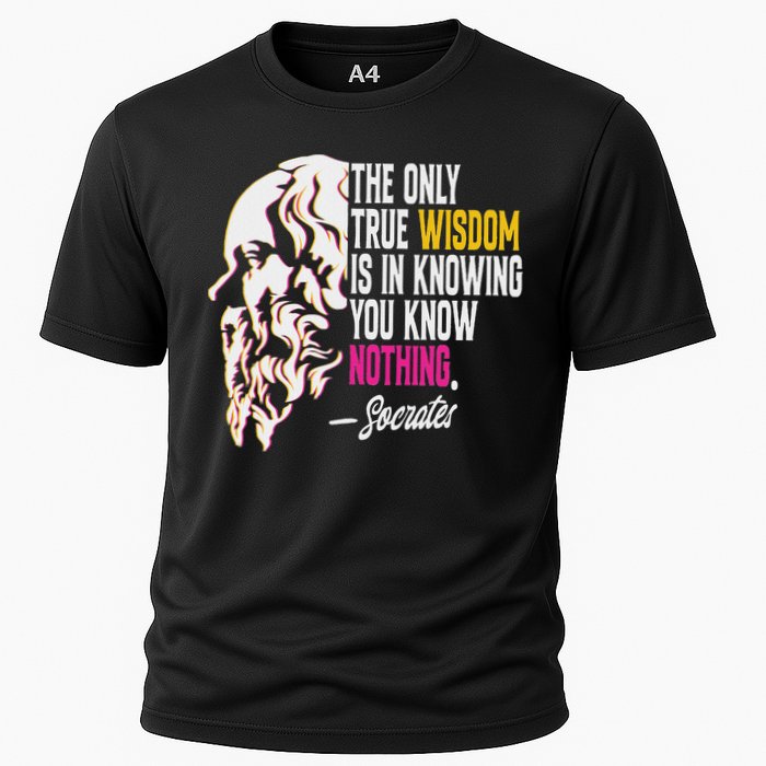 Ancient Greek Philosophy Quote The Only True Wisdom Socrates Performance Shirt