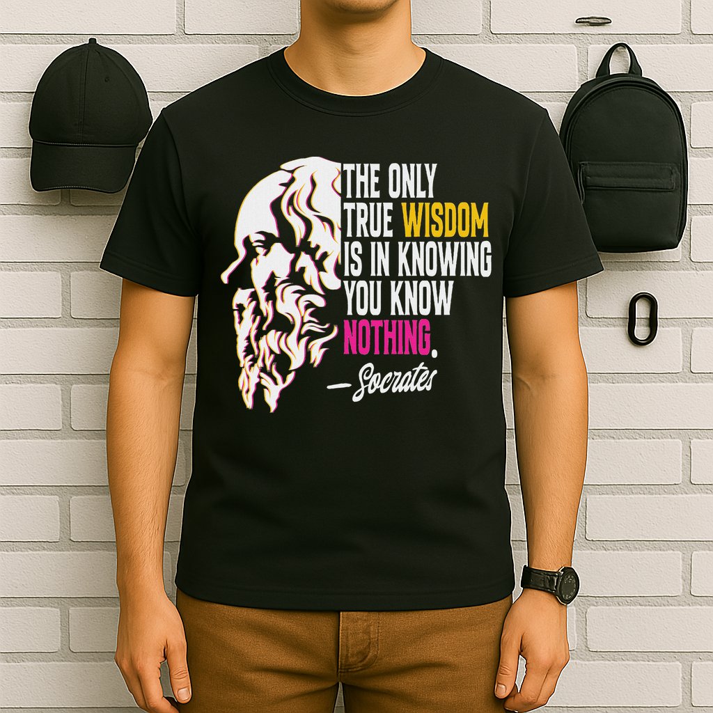 Ancient Greek Philosophy Quote The Only True Wisdom Socrates T-Shirt
