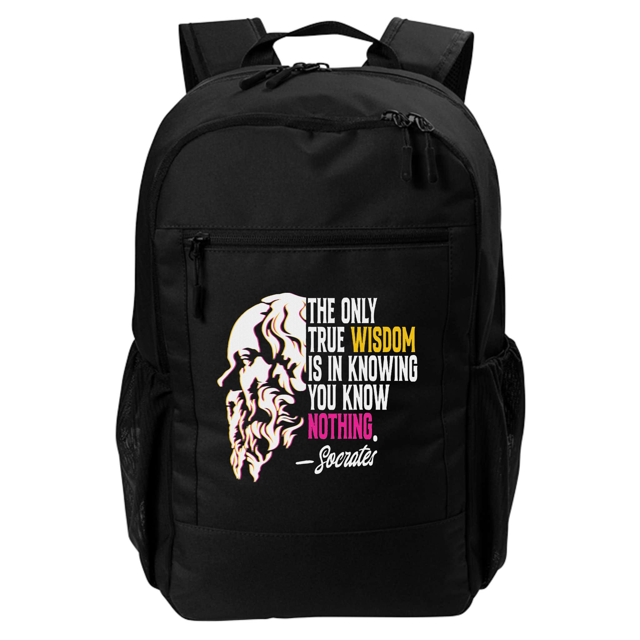 Ancient Greek Philosophy Quote The Only True Wisdom Socrates Backpack