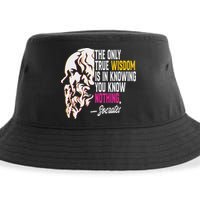 Ancient Greek Philosophy Quote The Only True Wisdom Socrates Sustainable Bucket Hat