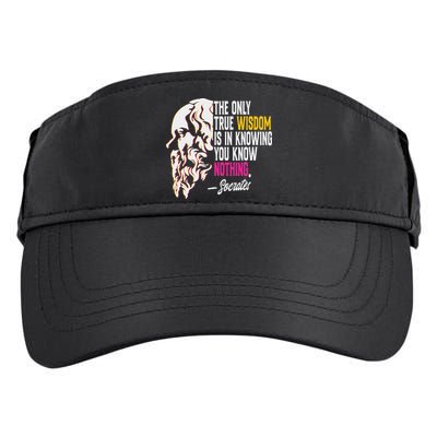 Ancient Greek Philosophy Quote The Only True Wisdom Socrates Adult Drive Performance Visor