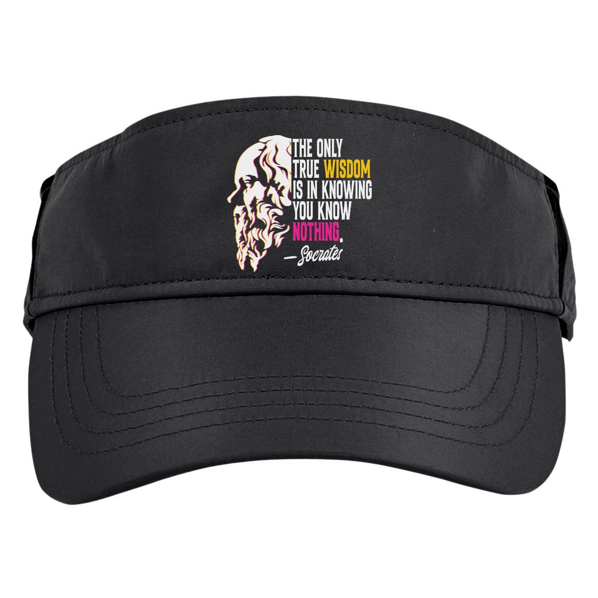 Ancient Greek Philosophy Quote The Only True Wisdom Socrates Adult Drive Performance Visor