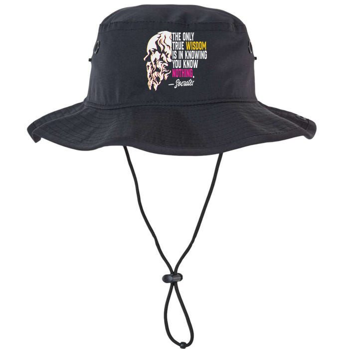 Ancient Greek Philosophy Quote The Only True Wisdom Socrates Bucket Hat