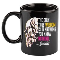 Ancient Greek Philosophy Quote The Only True Wisdom Socrates 11oz C Handle Ceramic Mug
