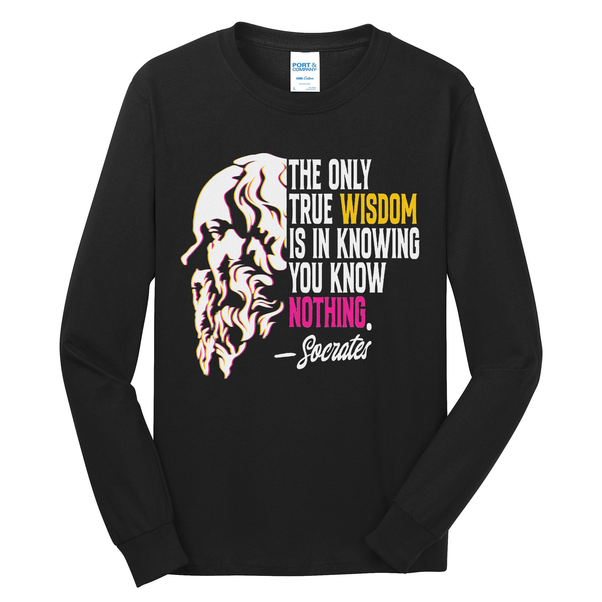 Ancient Greek Philosophy Quote The Only True Wisdom Socrates Tall Long Sleeve T-Shirt