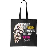 Ancient Greek Philosophy Quote The Only True Wisdom Socrates Bag