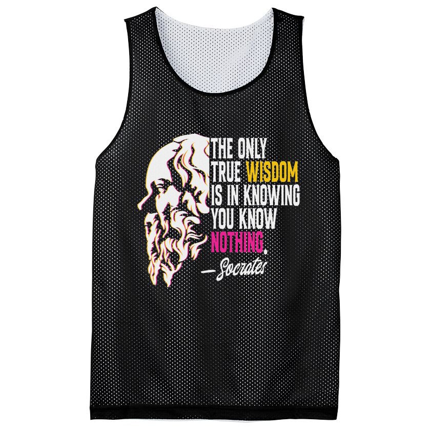 Ancient Greek Philosophy Quote The Only True Wisdom Socrates Mesh Reversible Basketball Jersey Tank