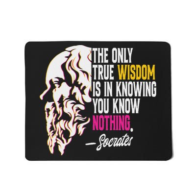 Ancient Greek Philosophy Quote The Only True Wisdom Socrates Mousepad