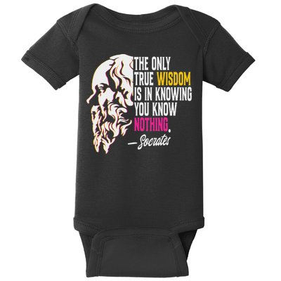 Ancient Greek Philosophy Quote The Only True Wisdom Socrates Baby Bodysuit